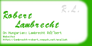 robert lambrecht business card